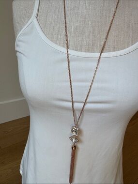 White House Black Market Rosegold Tassel necklace